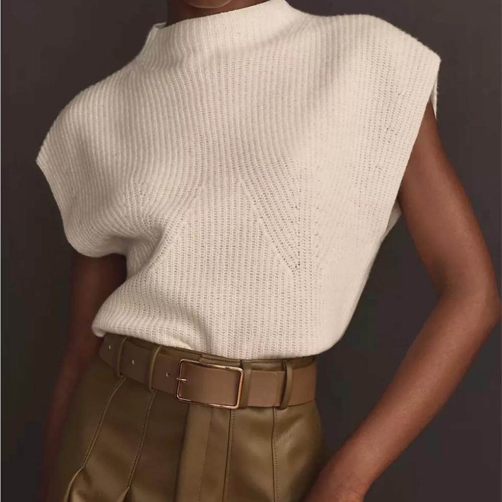 NWOT Maeve Mock-Neck Muscle Crop Sleeveless Sweater Size Small